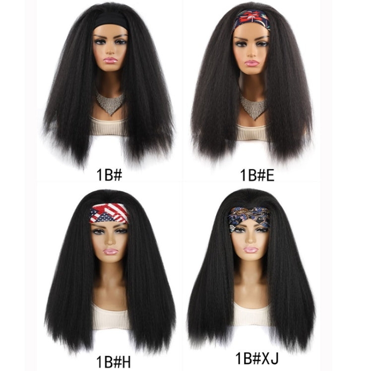 Turban Headband Corn Beard Long Hair Wig Headgear, Color Classification: Flowers 1B # E