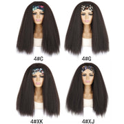 Turban Headband Corn Beard Long Hair Wig Headgear, Color Classification: 4 # XC