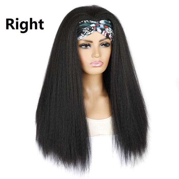 Turban Headband Corn Beard Long Hair Wig Headgear, Color Classification: 18C # E