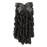 Princess Curly Ponytail Wig Costume Film And Television Retro Prom Comb Ponytail Curly Hair(Natural Black)
