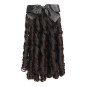 Princess Curly Ponytail Wig Costume Film And Television Retro Prom Comb Ponytail Curly Hair(Brownish Black)
