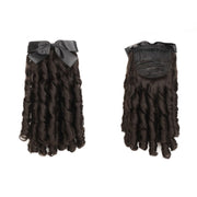 Princess Curly Ponytail Wig Costume Film And Television Retro Prom Comb Ponytail Curly Hair(Brownish Black)