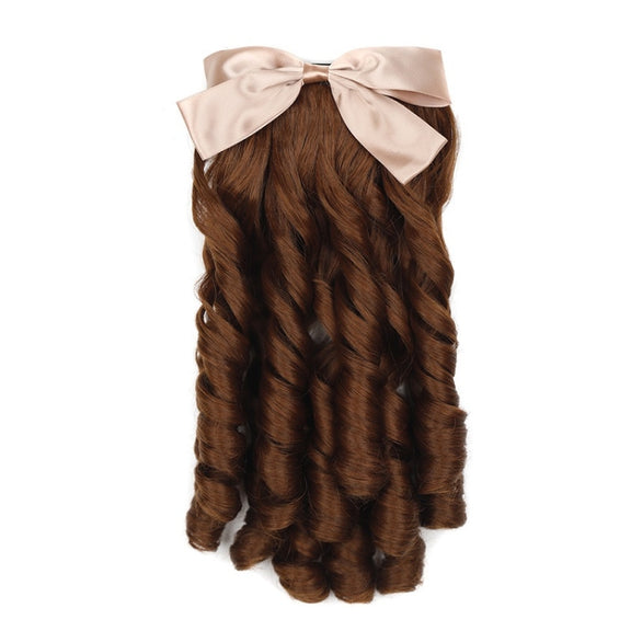 Princess Curly Ponytail Wig Costume Film And Television Retro Prom Comb Ponytail Curly Hair(Light Brown)