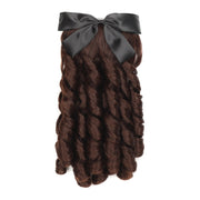 Princess Curly Ponytail Wig Costume Film And Television Retro Prom Comb Ponytail Curly Hair(Dark Brown)