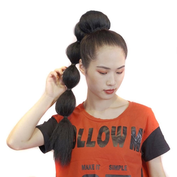 Bubble Shape Fluffy Curly Hair Drawstring Net Bag Fake Ponytail(Black 1B #) - free shipping - PMC TechLife - Order now!