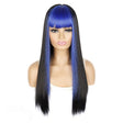 Color Bleaching And Dyeing Double Sideburns With Bangs Long Straight Hip-Hop Wig(Gem Blue Bleaching Black) - free shipping - PMC TechLife - Order now!