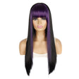 Color Bleaching And Dyeing Double Sideburns With Bangs Long Straight Hip-Hop Wig(Violet Bleaching Black) - free shipping - PMC TechLife - Order now!