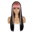 Color Bleaching And Dyeing Double Sideburns With Bangs Long Straight Hip-Hop Wig(Smoke Pink Bleaching Black) - free shipping - PMC TechLife - Order now!