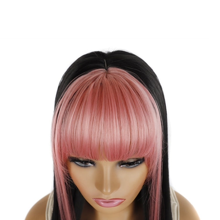 Color Bleaching And Dyeing Double Sideburns With Bangs Long Straight Hip-Hop Wig(Coffee Bleaching Black) - free shipping - PMC TechLife - Order now!