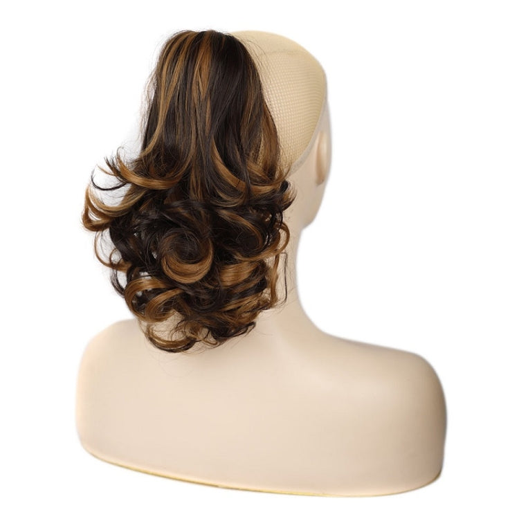 Women Curly Hair Short Ponytail Wig With Shark Clip(12H24 #)