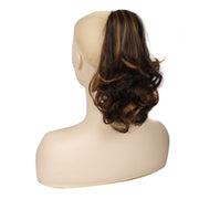Women Curly Hair Short Ponytail Wig With Shark Clip(12H24 #)