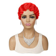 Ladies Short Hair Wig Retro Water Wave Curly Wig(Red #) - free shipping - PMC TechLife - Order now!