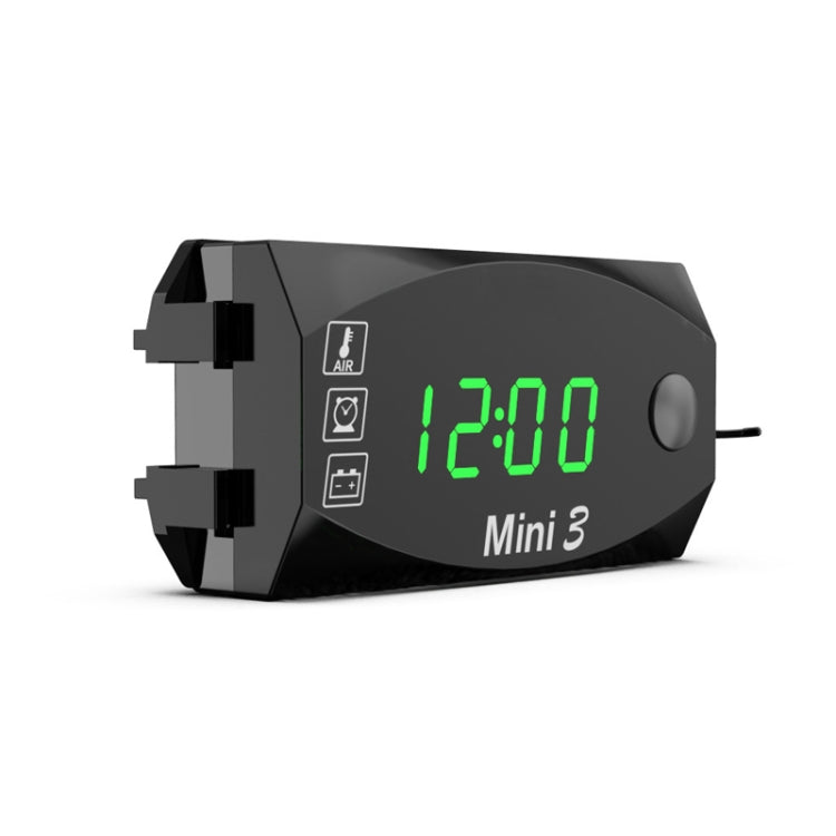 Voltage Clock And Temperature 3 In 1 LED Electronic Meter Large-Screen Digital Display Waterproof And Dustproof Voltmeter(Green Light) - free shipping - PMC TechLife - Order now!