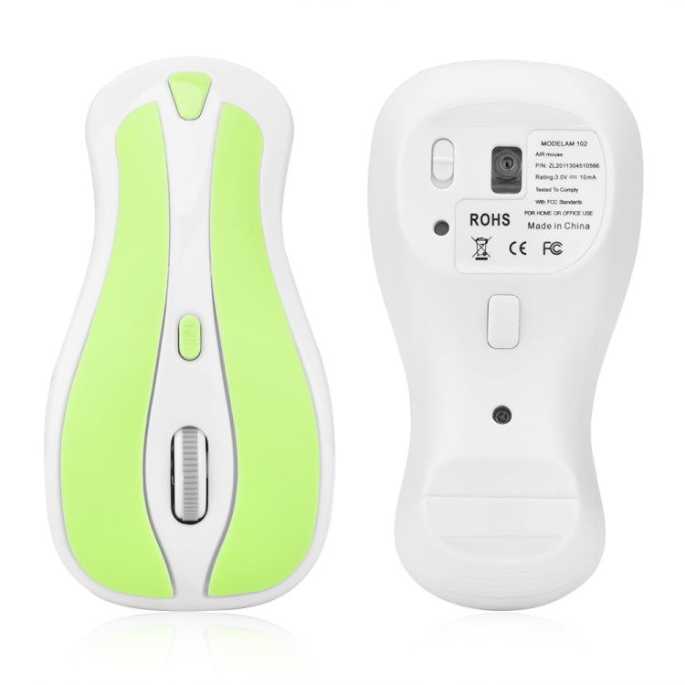 PR-01 1600 DPI 7 Keys Flying Squirrel Wireless Mouse 2.4G Gyroscope Game Mouse(White Green) - free shipping - PMC Jewellery - Order now!