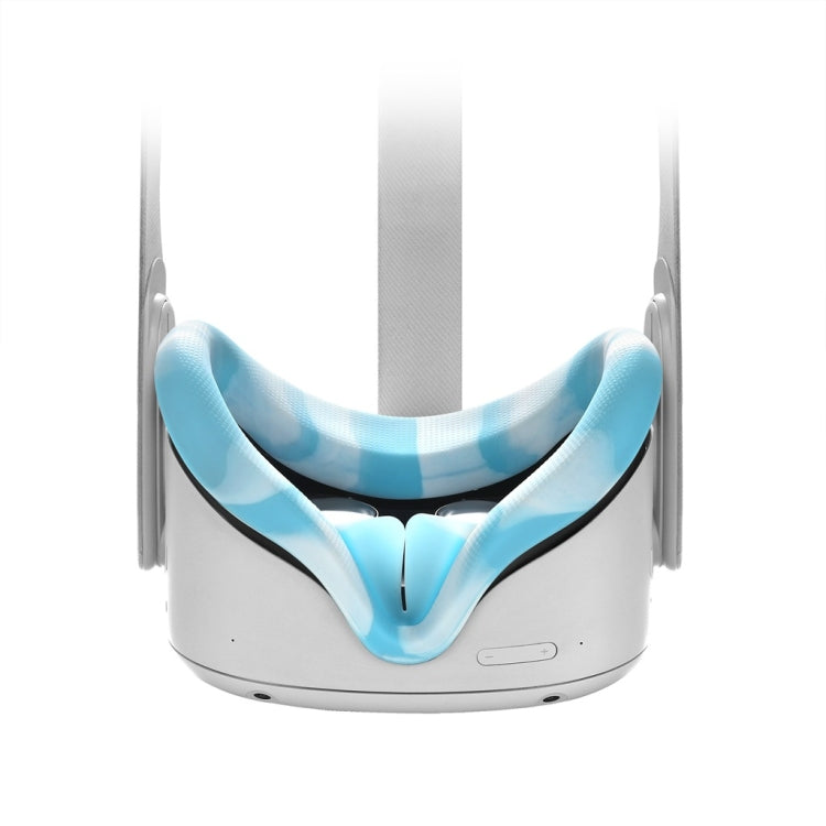 VR Silicone Eye Cover Anti-Sweat And Decontamination Color VR Goggles For Oculus Quest 2(White Blue) - VR Accessories by PMC Jewellery | Online Shopping South Africa | PMC Jewellery | Buy Now Pay Later Mobicred