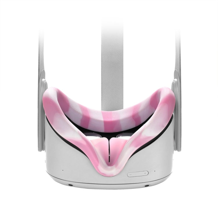 VR Silicone Eye Cover Anti-Sweat And Decontamination Color VR Goggles For Oculus Quest 2(White Pink)
