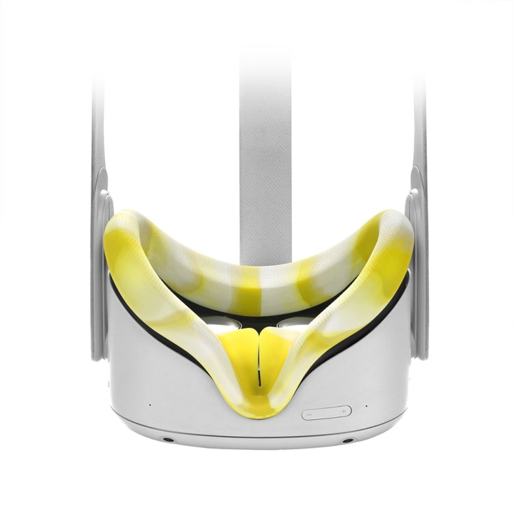 VR Silicone Eye Cover Anti-Sweat And Decontamination Color VR Goggles For Oculus Quest 2(White Yellow)