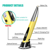PR-A18 2.4G Charge Mouse Pen Handwritten Glow Wireless Mouse Pen(Silver Gray)