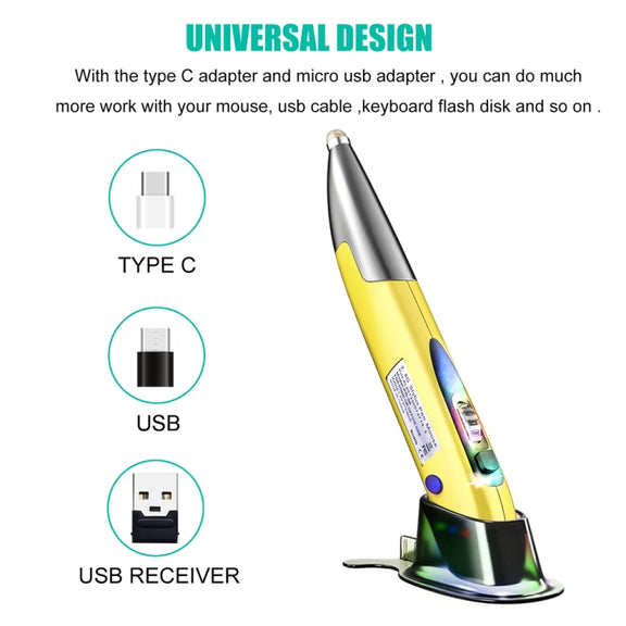 PR-A18 2.4G Charge Mouse Pen Handwritten Glow Wireless Mouse Pen(Silver Gray)