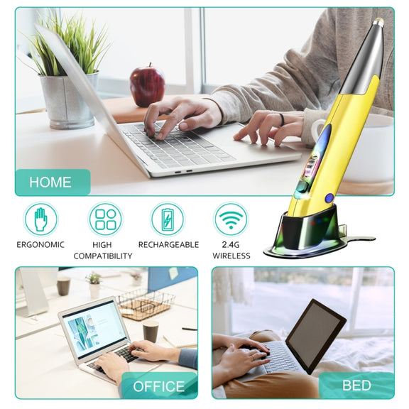 PR-A18 2.4G Charge Mouse Pen Handwritten Glow Wireless Mouse Pen(Silver Gray)