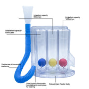 Respiratory Training Device Lung Capacity Training Pulmonary Function Exercise Rehabilitation Device, Specification: Three Ball