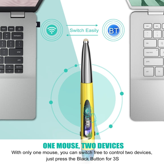 PR-A19 2.4GHz Wireless Charging Bluetooth Mouse Pen Type Shining Quiet Mouse(Blue)