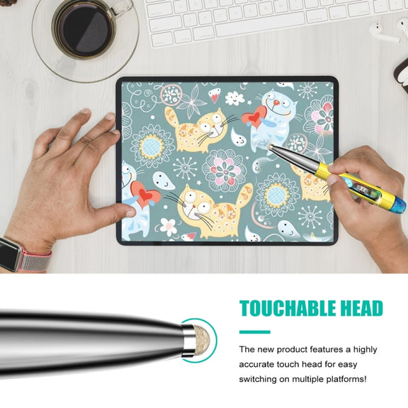 PR-A19 2.4GHz Wireless Charging Bluetooth Mouse Pen Type Shining Quiet Mouse(Yellow)