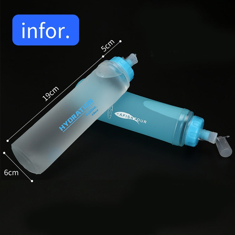 AFISHTOUR TPU Outdoor Sports Soft Water Bag Marathon Water Bottle Folding Water Bag, Capacity: 400ml (Transparent) - free shipping - PMC Jewellery - Order now!