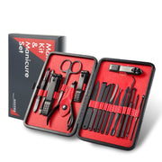 18 In 1 Nail Clippers Home Pedicure and Nail Care Tools(Black Red)