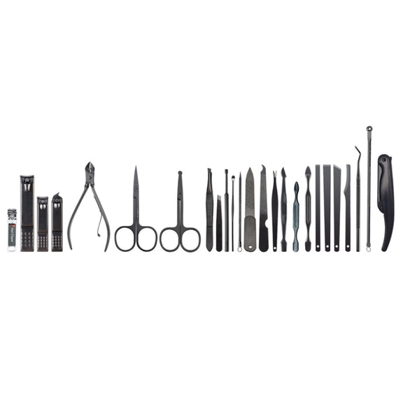 25 PCS / Set Nail Clippers Home Pedicure And Nail Care Tools, Color Classification: Black Red