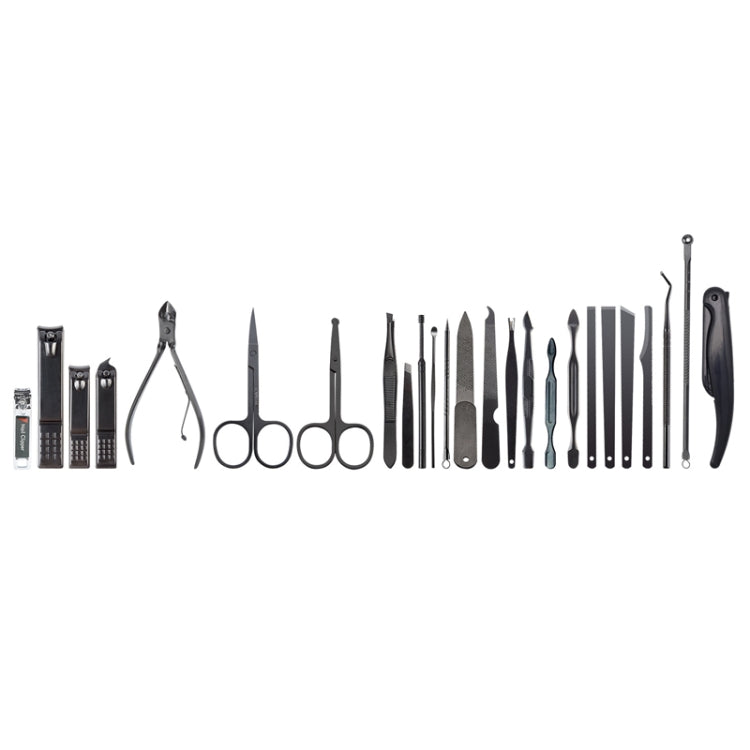 25 PCS / Set Nail Clippers Home Pedicure And Nail Care Tools, Color Classification: Black Red