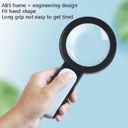 30 Times 18 LED Cool Warm Light HD Elderly Reading Repair Glass Magnifier(Black White)