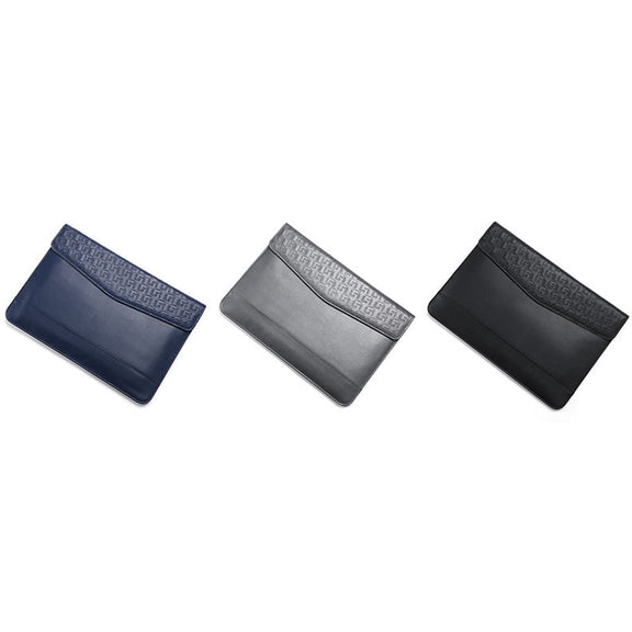 Horizontal  Embossed Notebook Liner Bag Ultra-Thin Magnetic Holster, Applicable Model: 11 -12 inch(Dark Blue)