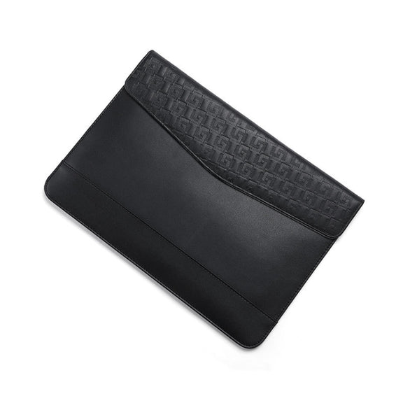Horizontal  Embossed Notebook Liner Bag Ultra-Thin Magnetic Holster, Applicable Model: 13-14 inch( Black)