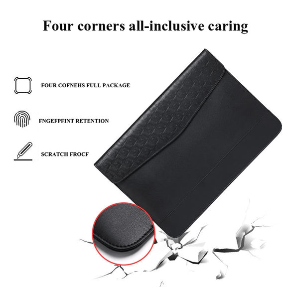 Horizontal  Embossed Notebook Liner Bag Ultra-Thin Magnetic Holster, Applicable Model: 13-14 inch(Gray)