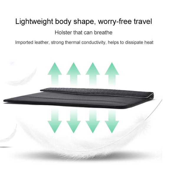 Horizontal  Embossed Notebook Liner Bag Ultra-Thin Magnetic Holster, Applicable Model: 14-15 inch(Dark Blue)