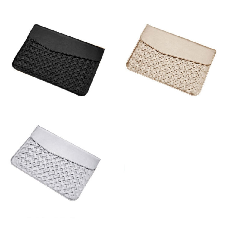 Hand-Woven Computer Bag Notebook Liner Bag, Applicable Model: 15 inch (A1707 / 1990/1398/2141)(Golden)