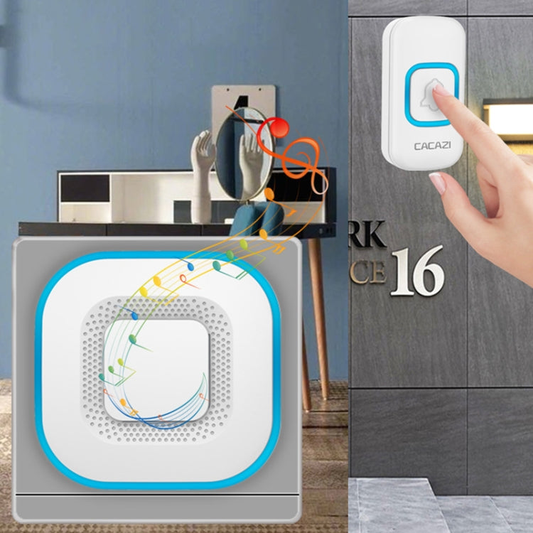 CACAZI V028F 1 For 3 Wireless Music Doorbell without Battery, Plug:EU Plug(White) - free shipping - PMC TechLife - Order now!