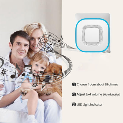 CACAZI V028F 1 For 3 Wireless Music Doorbell without Battery, Plug:EU Plug(Black) - free shipping - PMC Jewellery - Order now!