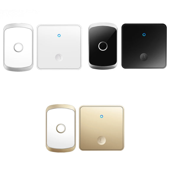 CACAZI FA50 1 For 1 Push-button Self-generating Wireless Doorbell, Plug:US Plug(Black)