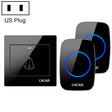 CACAZI H10 1 For 2 Home Wireless Music Doorbell without Battery, Plug:US Plug(Black) - Wireless Doorbell by CACAZI | Online Shopping South Africa | PMC TechLife | Buy Now Pay Later Mobicred