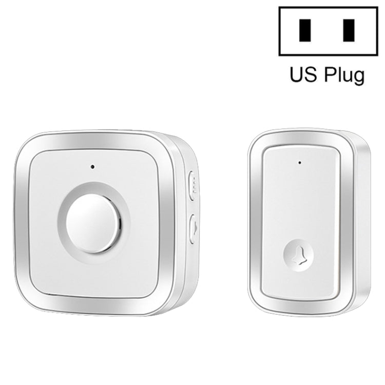 CACAZI A58 1 For 1 Smart Wireless Doorbell without Battery, Plug:US Plug(Silver) - Wireless Doorbell by CACAZI | Online Shopping South Africa | PMC TechLife | Buy Now Pay Later Mobicred