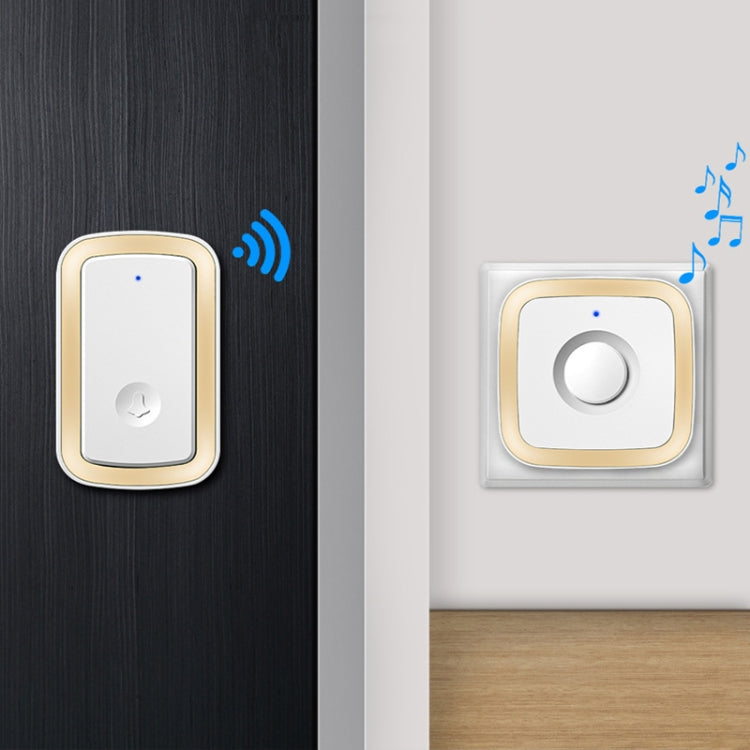 CACAZI A58 1 For 1 Smart Wireless Doorbell without Battery, Plug:US Plug(Black Gold)