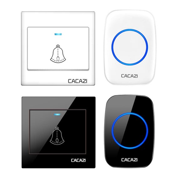 CACAZI H10 1 For 1 Wireless Smart Doorbell without Battery, Plug:UK Plug(Black)