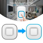 CACAZI V028F Wireless Music Doorbell without Battery, Plug:US Plug(White)