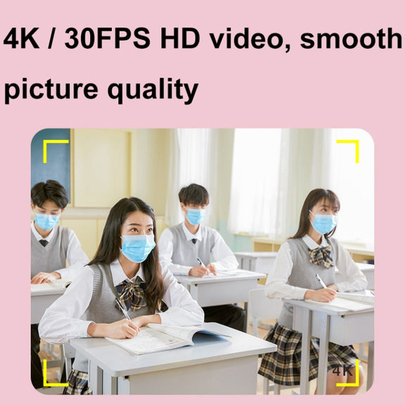 DC303A 2.8-Inch 4K 16X Zoom HD Digital Camera Mini Children Photography Camera US Plug(Black)