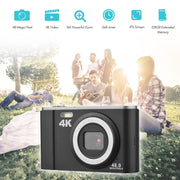 DC303A 2.8-Inch 4K 16X Zoom HD Digital Camera Mini Children Photography Camera UK Plug(Black)