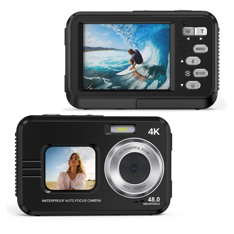 WDC901 3.5m Waterproof 48MP HD Dual Screen Outdoor Sports Digital Camera UK Plug(Black) - Children Cameras by PMC TechLife | Online Shopping South Africa | PMC TechLife | Buy Now Pay Later Mobicred
