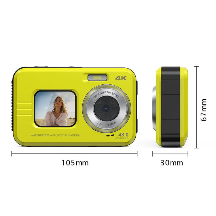 WDC901 3.5m Waterproof 48MP HD Dual Screen Outdoor Sports Digital Camera UK Plug(Green) - Children Cameras by PMC TechLife | Online Shopping South Africa | PMC TechLife | Buy Now Pay Later Mobicred