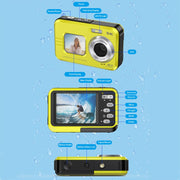 WDC901 3.5m Water-resistant 48MP HD Dual Screen Outdoor Sports Digital Camera EU Plug(Blue)